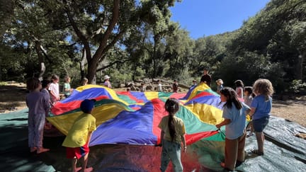 Children playing parachute