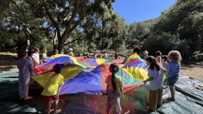 Children playing parachute