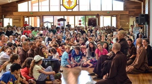 082 TNH teaching in Plum Village PHOTO PVCEB