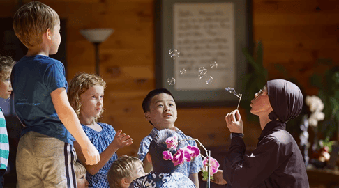 Nun bubbles children 1