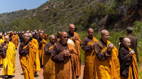 Monks on a walk