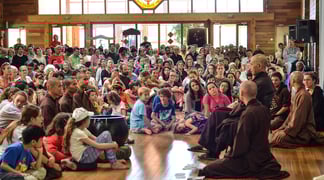 082 TNH teaching in Plum Village PHOTO PVCEB