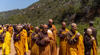 Monks on a walk