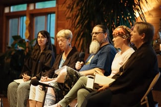 Order of Interbeing members on a panel at Blue Cliff Monastery