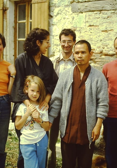 THE CREATION OF PLUM VILLAGE TNH in Plum Village Upper Hamlet with Children PHOTO Copyright Jim Forest