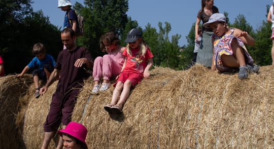 Children and staff playing