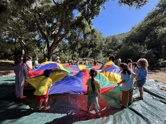 Children playing parachute
